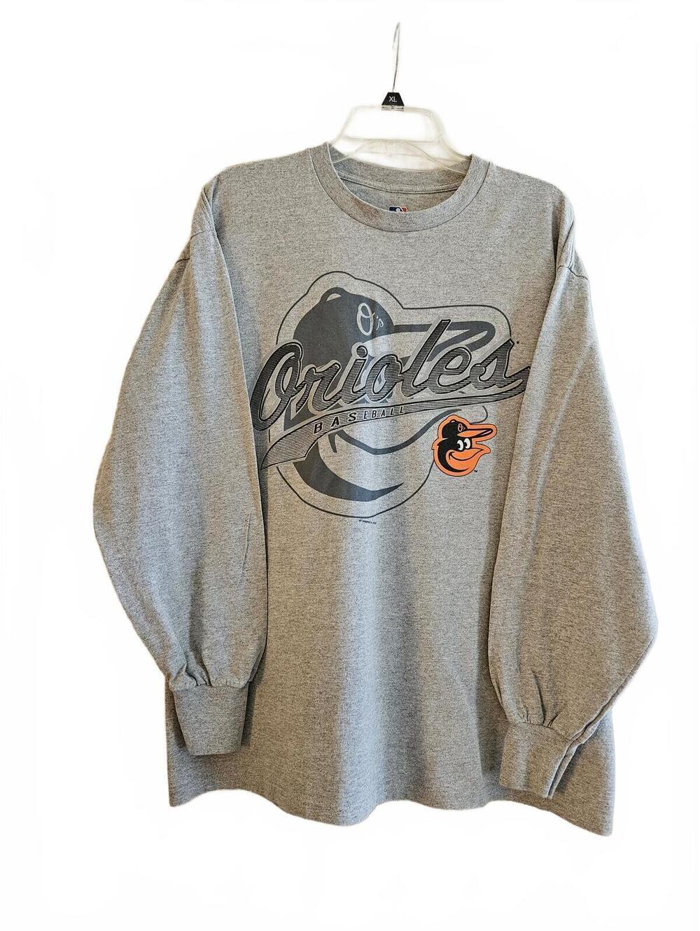 MLB Baltimore Orioles Gray Long Sleeve Shirt Size XL Baseball Orioles